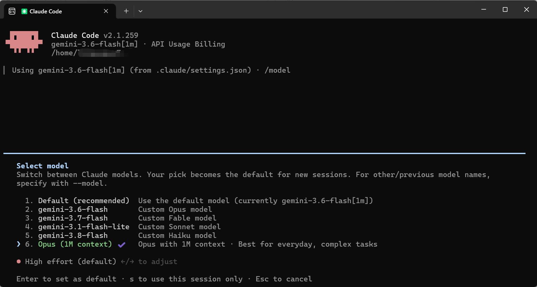 Claude Code 选择 Relay API 模型